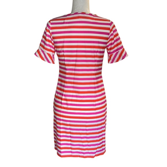 Jude Connally Nina Tonal Striped Orange & Hot Pink Mini Dress - XS - Picture 6 of 10